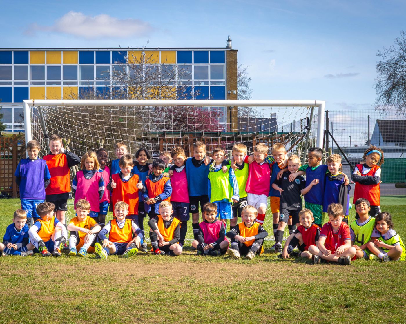 JDA players group photo at a holiday camp